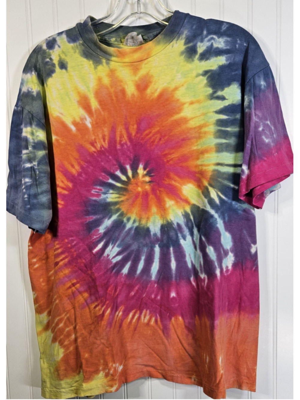 Vintage 90s Hanes Beefy-T Tie Dye T Shirt Single Stitch Psychedelic 21x27